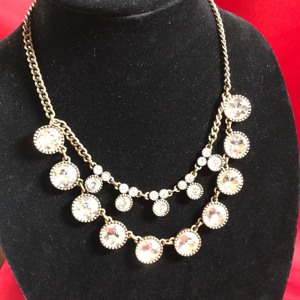 Gold & Rhinestone Statement Necklace  from AT Loft